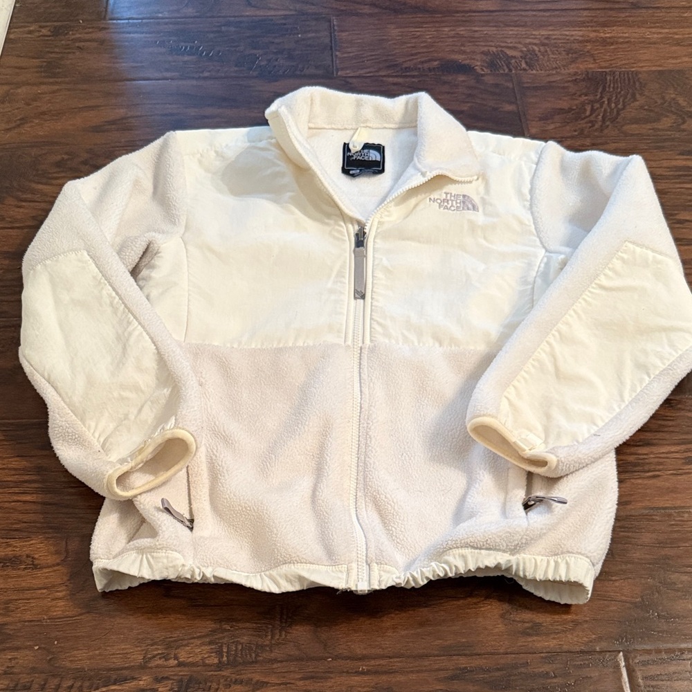 The North Face Kids Denali White and Cream Puffer Jacket